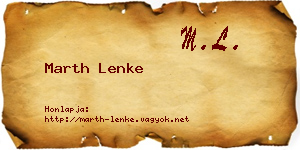Marth Lenke névjegykártya